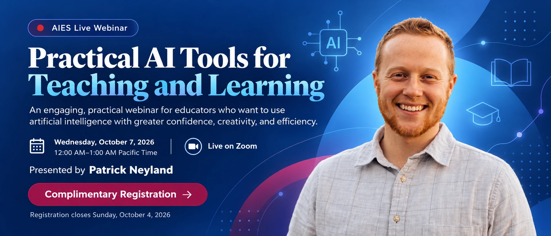 AIES Practical AI Tools for Teaching and Learning webinar presented by Patrick Neyland